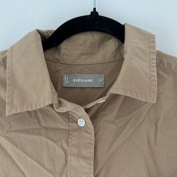 Everlane Maxi Button Up Dress in Khaki - Picture 3 of 4